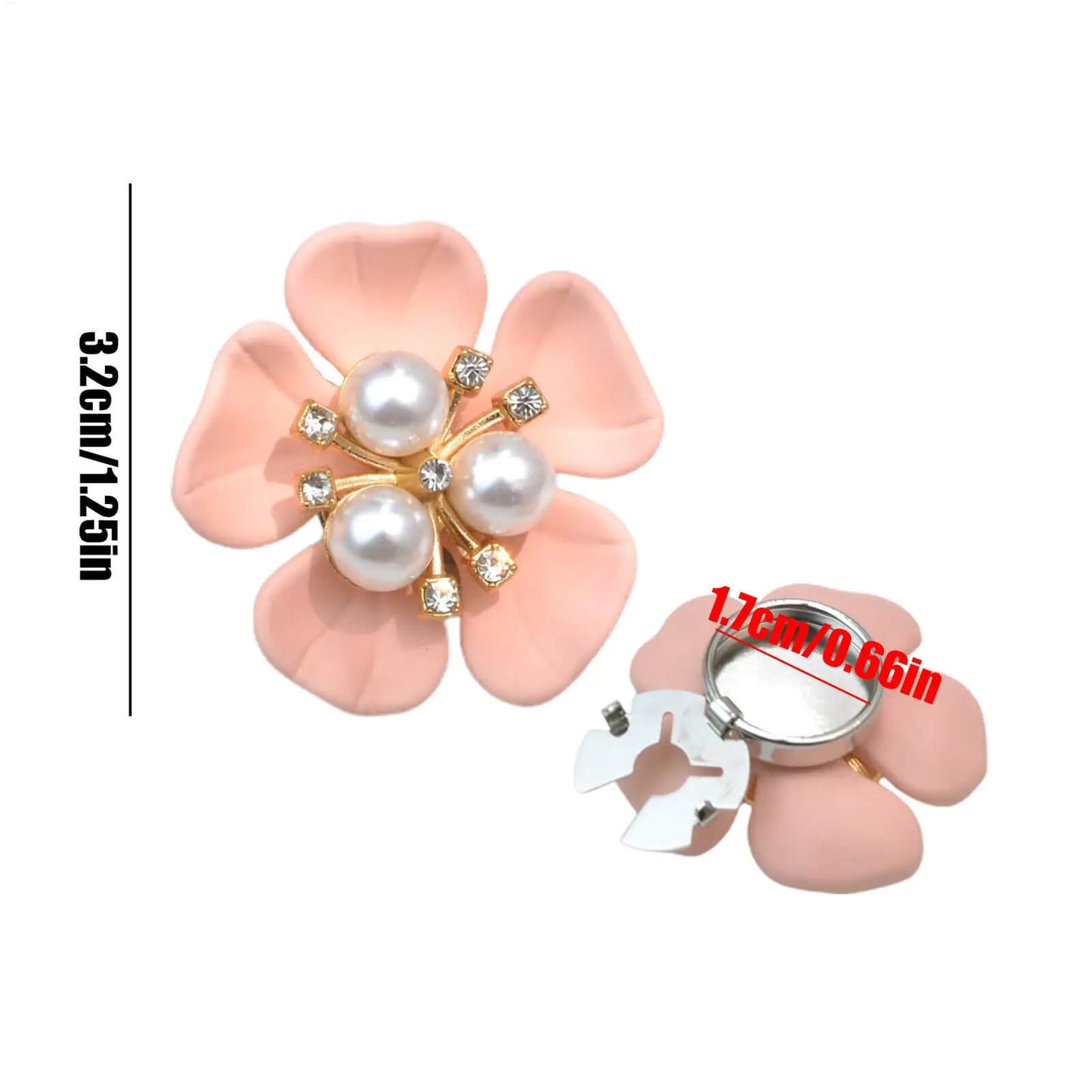 Flower Pearl Button Brooch